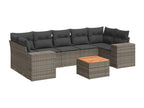 8-piece garden furniture set with grey resin wicker cushions GSBA73123