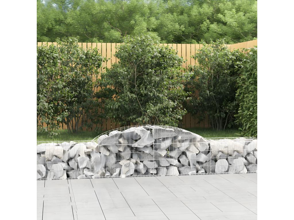 Arched gabion baskets, 17 pieces, 300x50x40/60 cm, galvanized iron, MGXN03020