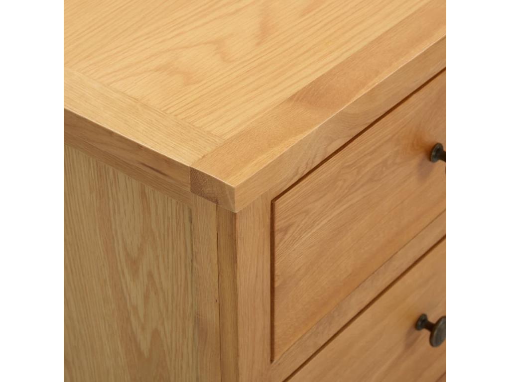 Chest of drawers 80x35x75 Solid oak wood 2 DGNW99108