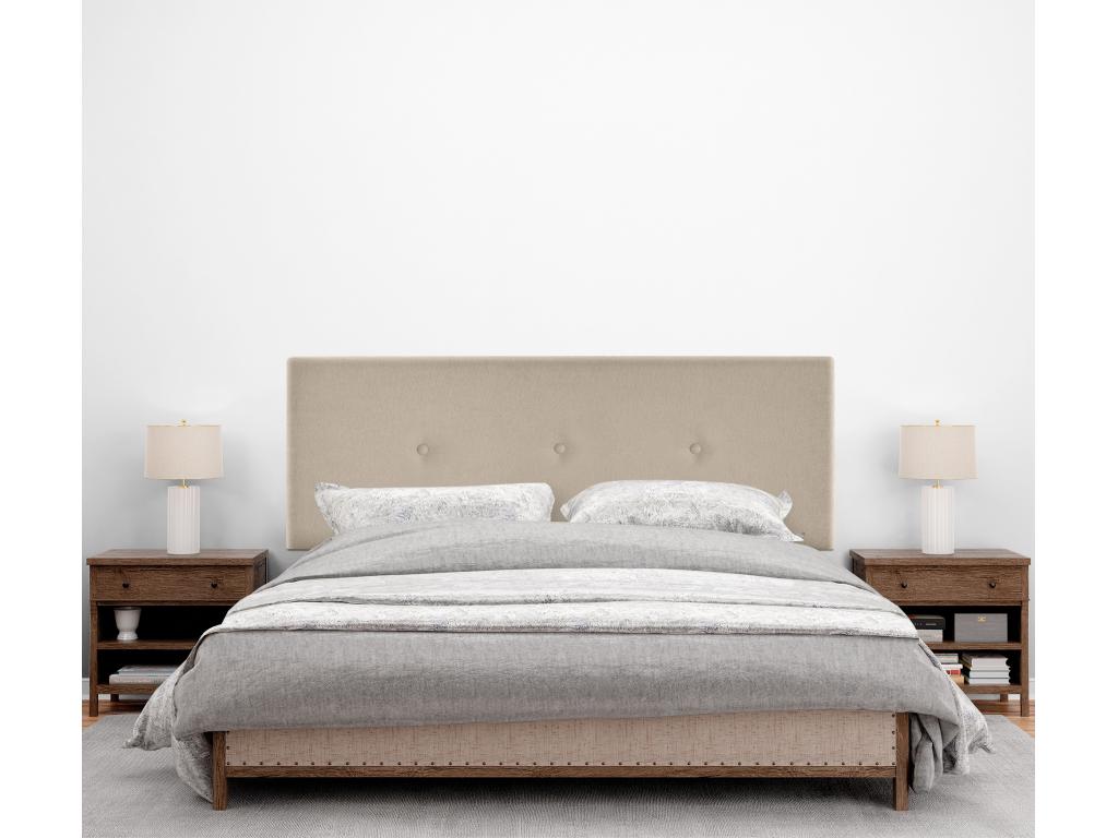 Nobellea Smooth Fabric Headboard with Buttons 160x50cm for 150/160cm Beds - Nobellea OUNJ47631