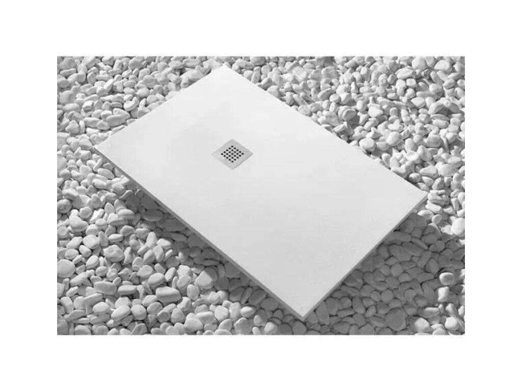 72x124 Nobellea Extra Thin Marmoresin White Shower Tray with Free Drain YQZJ15172