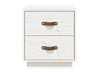 White bedside table 40x34x45 cm Solid pine wood GZKW07740