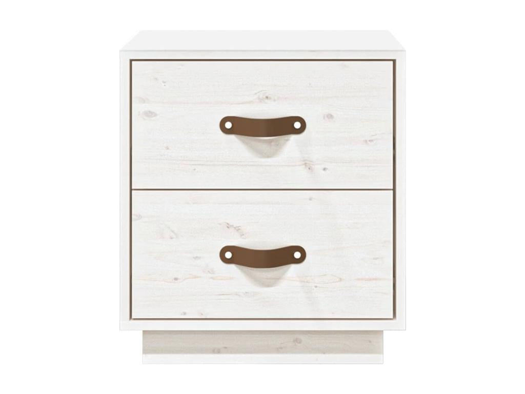 White bedside table 40x34x45 cm Solid pine wood GZKW07740