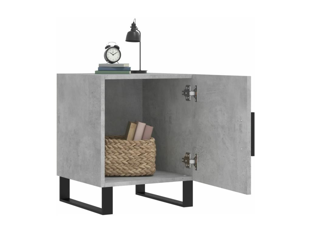 Bedside tables, 2 pcs, concrete grey, 40x40x50 cm, engineered wood, EQNK07473