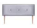 Boisona Smooth Faux Leather Headboard with Buttons 135x105cm with Legs for 120/135cm Beds - Silver CVVZ21389