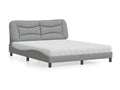 Bed with light grey mattress 160x200 cm fabric PFFT90433