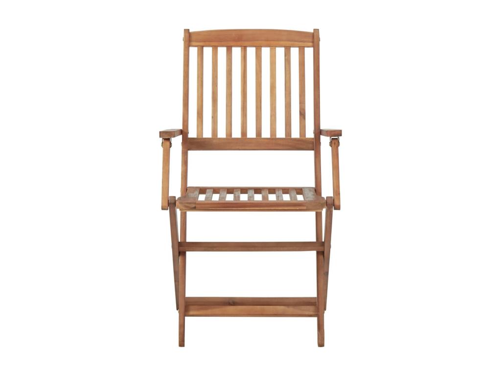 Set of 6 folding garden chairs with cushions, Nobelea wood, SWBG48944