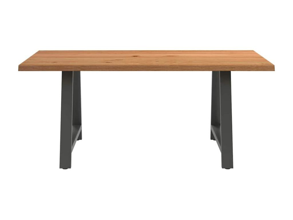 Light brown rectangular solid oak dining table NALT42319