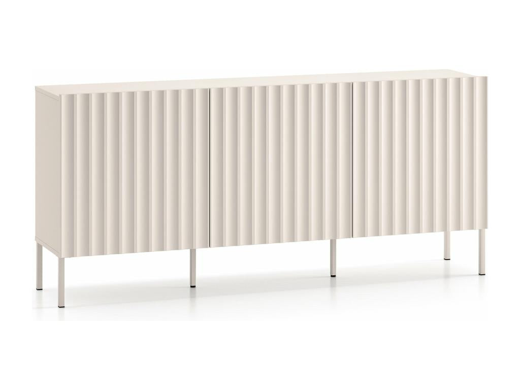 Three-door chest of drawers with fluted fronts - 170 cm - light beige - Nobellea DNMN89846