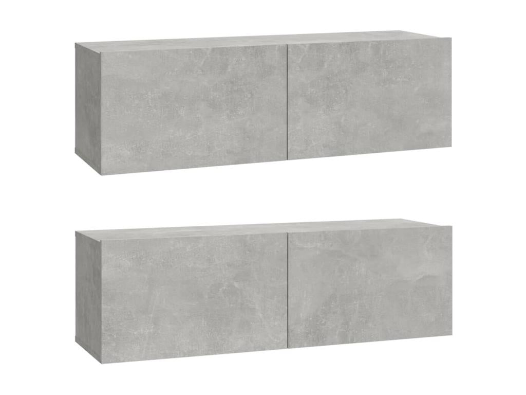 4-Piece TV Furniture Set, Concrete Grey Engineered Wood FPVW73009