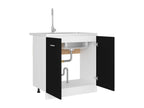 Black Sink Floor Cabinet 80x46x81.5cm Engineered Wood WCIM88581