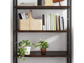 Dark brown wall shelf, solid treated oak wood QAMB79123