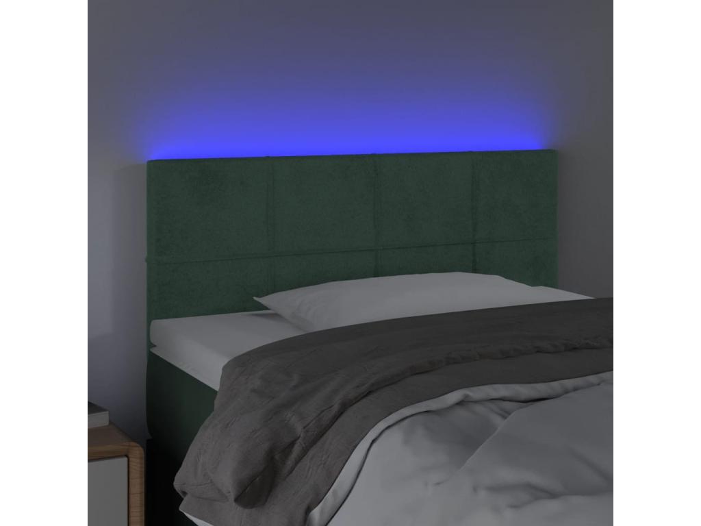 Dark Green LED Headboard 100x5x78/88 cm Velvet INZS92997