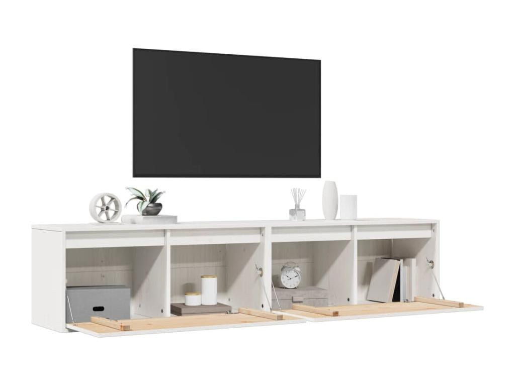 2-piece wall cabinets, white, 80x30x35 cm, solid pine wood, SWCI00236