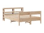 Bed frame without mattress 140x190 cm solid pine wood MTHR71529