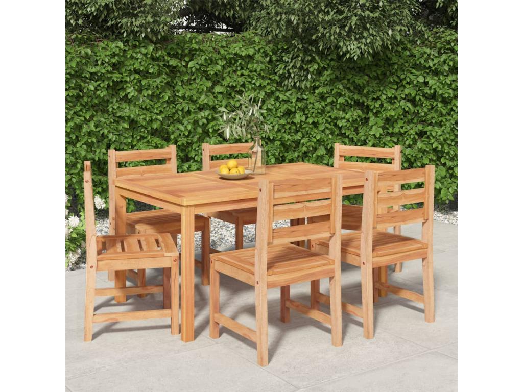 7-piece garden dining set, solid teak wood SFTI86678