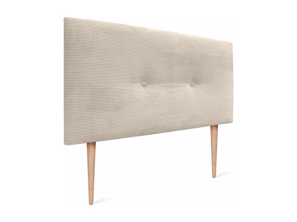 Nobellea Plain Corduroy Headboard with Buttons 90x105 with Bed Legs 80/90 - Beige SEBO05976