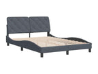 Dark grey velvet bed frame without mattress, 140x190 cm, TZXF87401