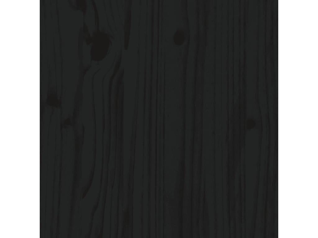 Black bed frame, solid pine wood, 200x200 cm, GNEC84317