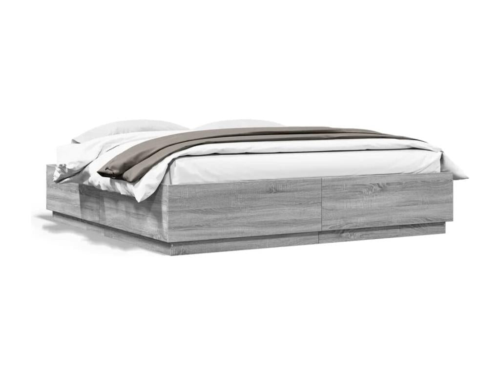 Dekonao bed frame gray 200x200 cm engineered wood XYBS97491