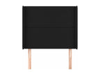 Headboard with wings, Black, 93x16x118/128 cm, Faux Leather, NBMG41412