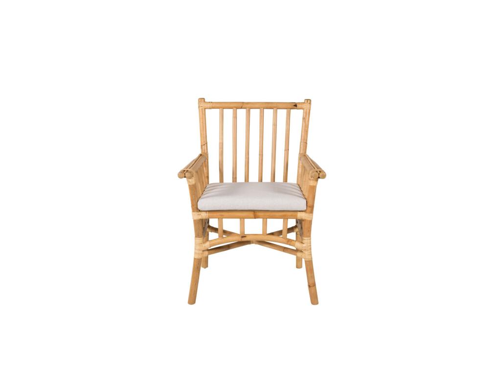 Nobellea Garden Chair with Light Grey Cushion in Natural Tint. IEHN41245