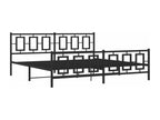 Metal bed frame with headboard and footboard, black, 193x203 cm, YEZS28101