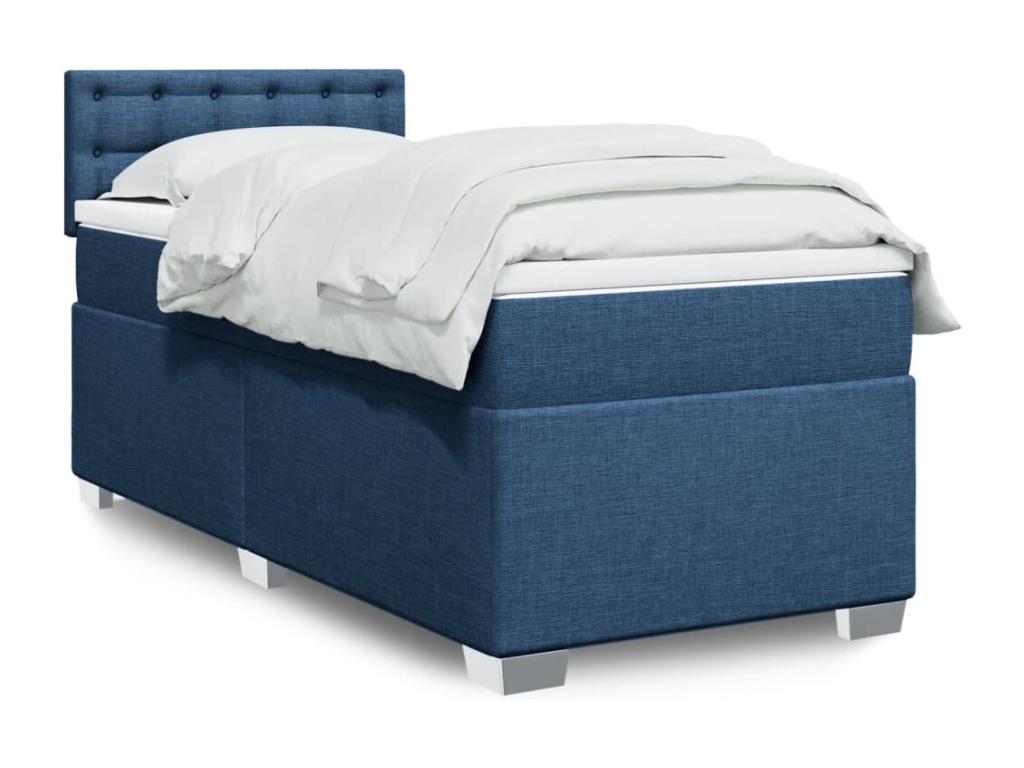 Nobellea bed base with mattress, blue, 80x200 cm, fabric, TPXA35595