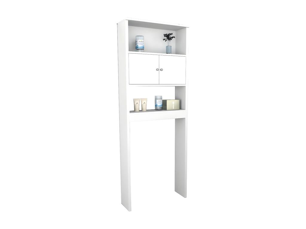 Bathroom cabinet with 2 white doors and 2 shelves, W 65 H 175 D 22 cm KVJP50809