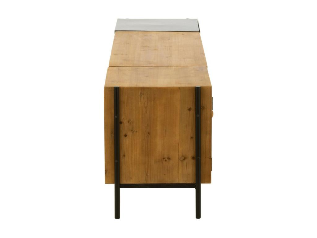 TV stand in wood and black metal, 160cm wide - Nobellea QTTM38220