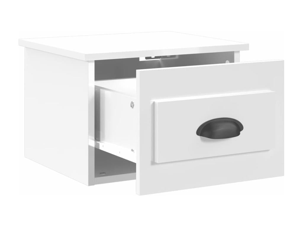 Nobellea - Glossy white wall-mounted bedside table 41.5x36x28 cm WRVM81947