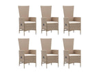 7-piece garden dining set, woven resin, beige UIBX73209