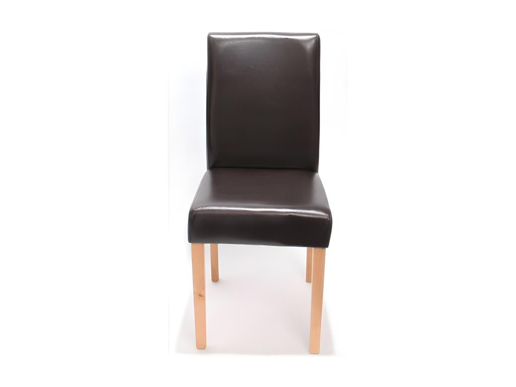 Set of 4 brown synthetic dining chairs with light legs CDS04140 VQWP00238