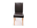 Set of 4 brown synthetic dining chairs with light legs CDS04140 VQWP00238