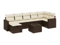 8-piece garden furniture set with brown resin wicker cushions ZDSO32104