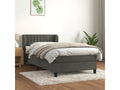 Upholstered bed base and mattress, Dark Grey, 80x200 cm, Velvet, PGXI17072