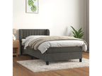 Upholstered bed base and mattress, Dark Grey, 80x200 cm, Velvet, PGXI17072