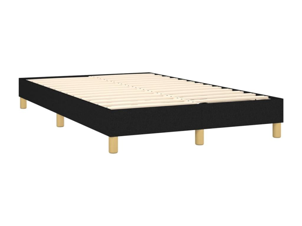 Upholstered bed base with mattress and LED lighting, black, 120x200 cm, fabric XJLV49442