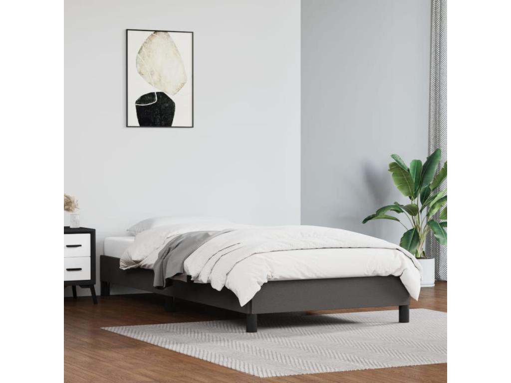 Grey bed frame 90x200 cm faux leather UGPK97568