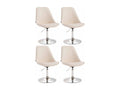 Set of 4 dining chairs - Faux leather / Metal - Cream - Nobellea NZUE08386
