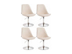 Set of 4 dining chairs - Faux leather / Metal - Cream - Nobellea NZUE08386