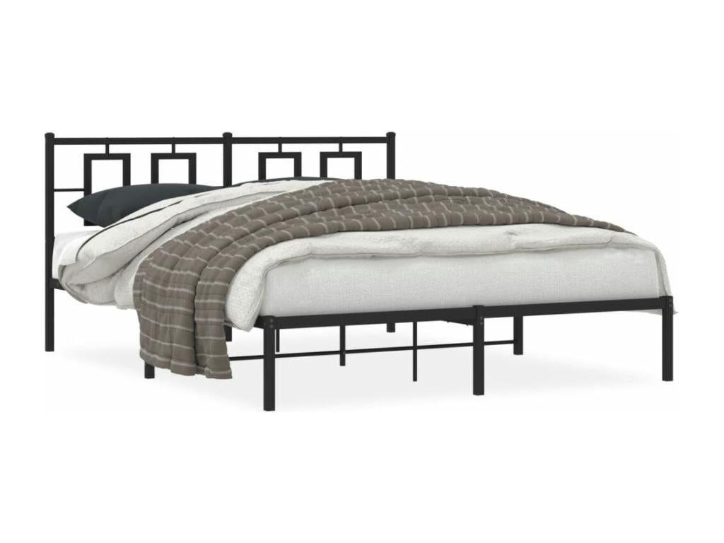 Metal bed frame with black headboard 150x200 WWFE68629
