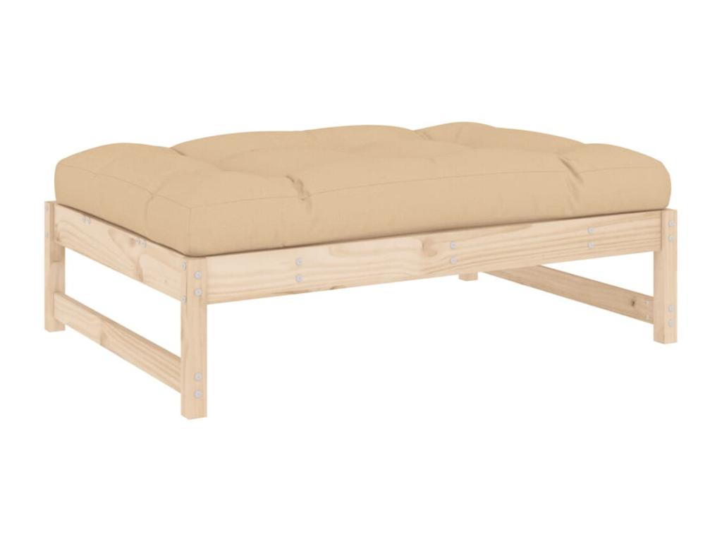 6-piece garden furniture set with solid wood cushions LCFO41142