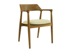 Chair with teak and fabric armrests - Natural and cream - Nobellea XDEQ64658