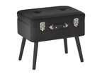 Boisona Black Velvet Storage Stool SOJX85425