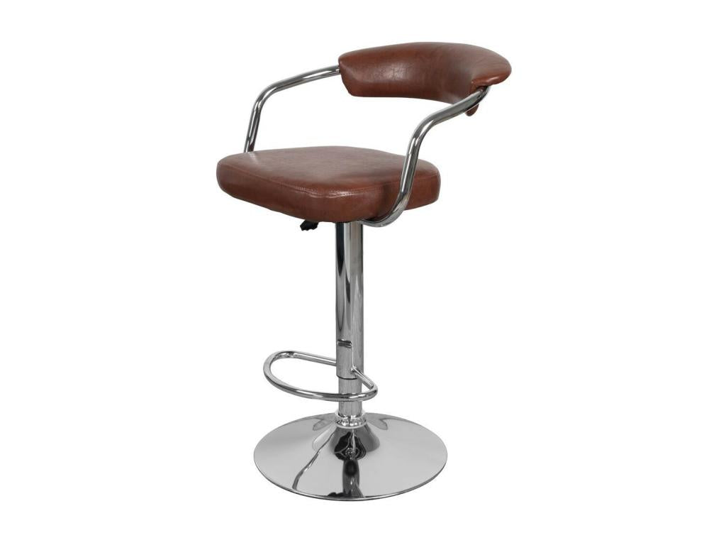 Set of 2 Dekonao Bar Stools 84-105cm Brown INUU13895