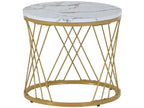 Set of 2 Scandinavian Nesting Tables - Marble Pattern Veneer - White / Black BYOT13730