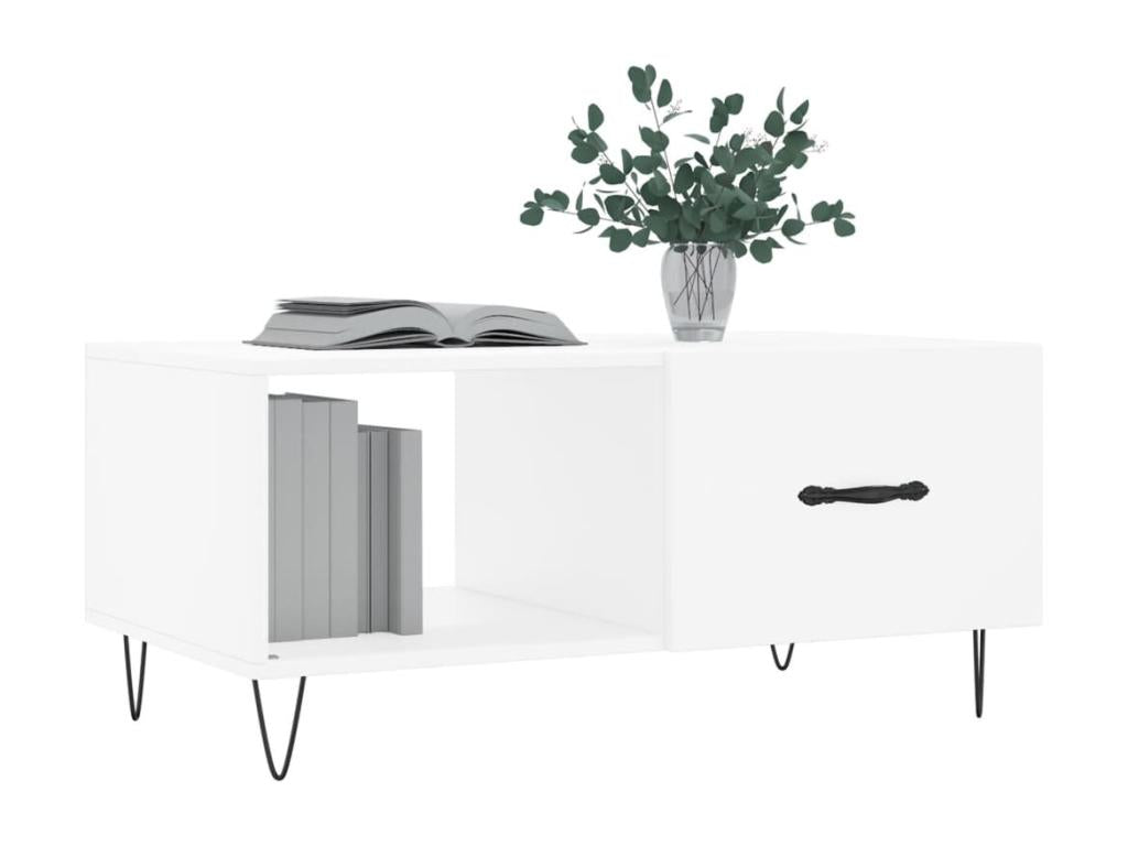 White coffee table 90x50x40 engineered wood QIYW00108