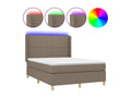Upholstered bed base with mattress and LED lighting by Nobellea, 140x200 cm, Fabric WFOO18780