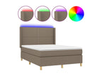 Upholstered bed base with mattress and LED lighting by Nobellea, 140x200 cm, Fabric WFOO18780